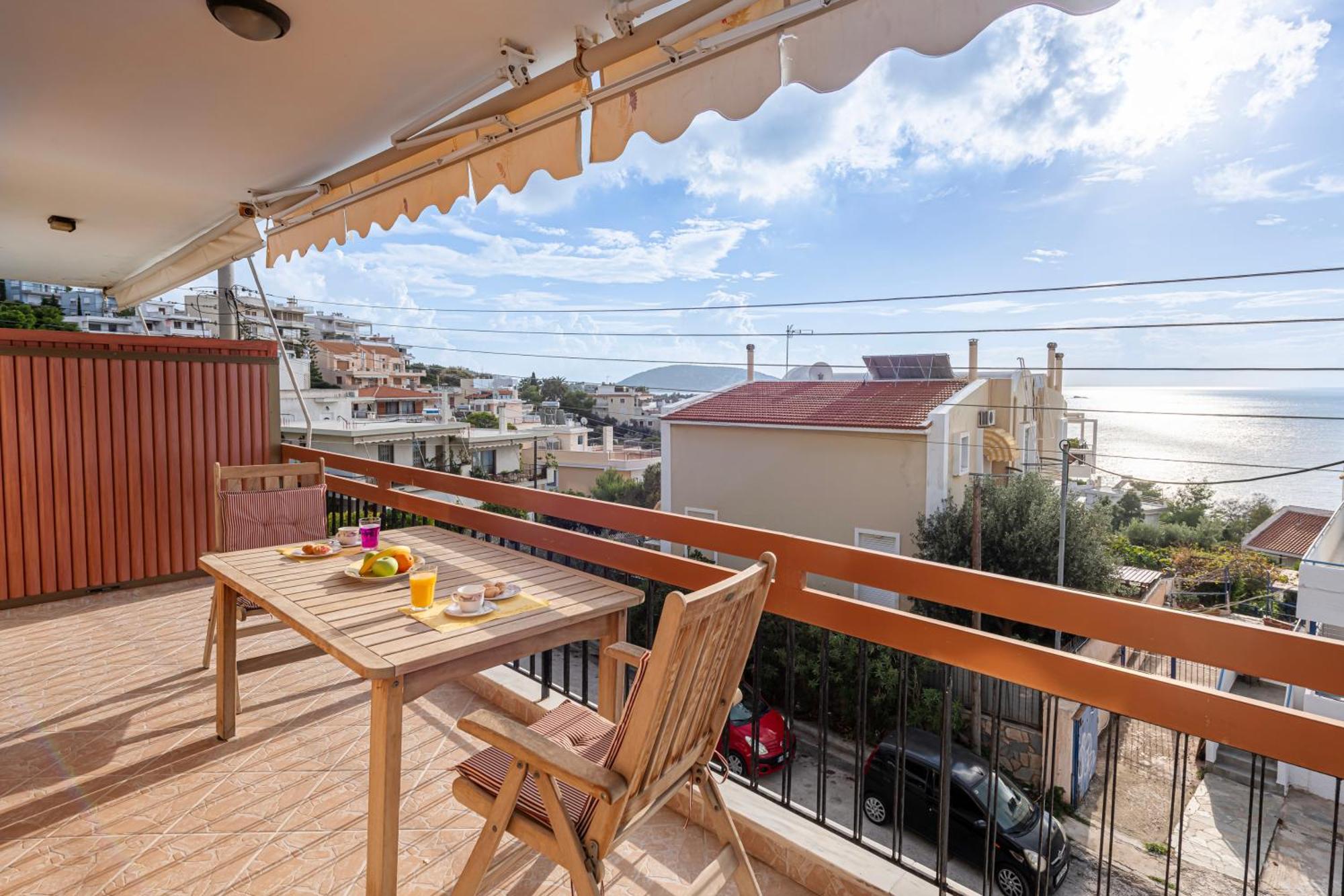 Sea View Apartment 100M From The Beach Saronida Eksteriør bilde